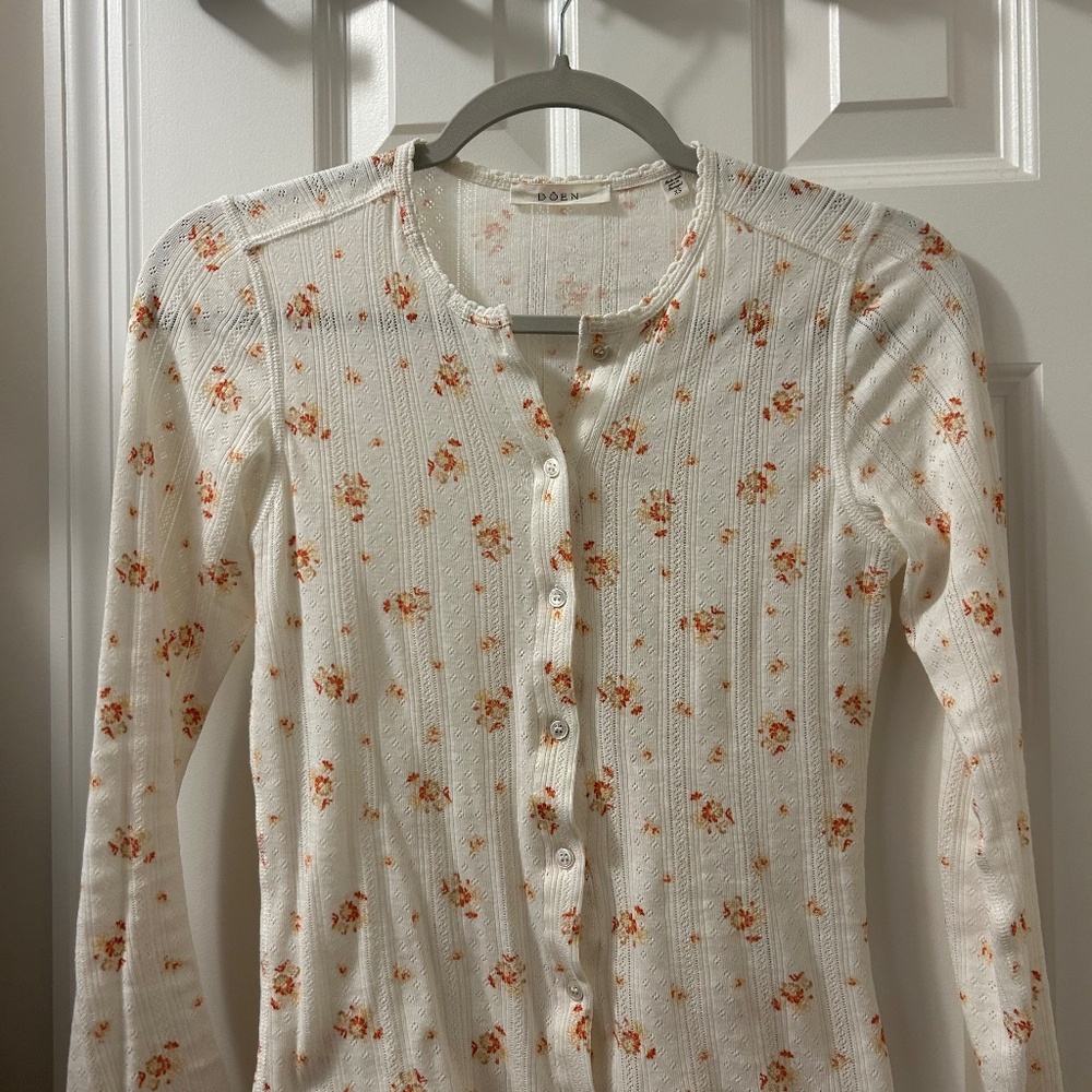 DÔEN Amelie Top in French Marigold organic cotton pointelle